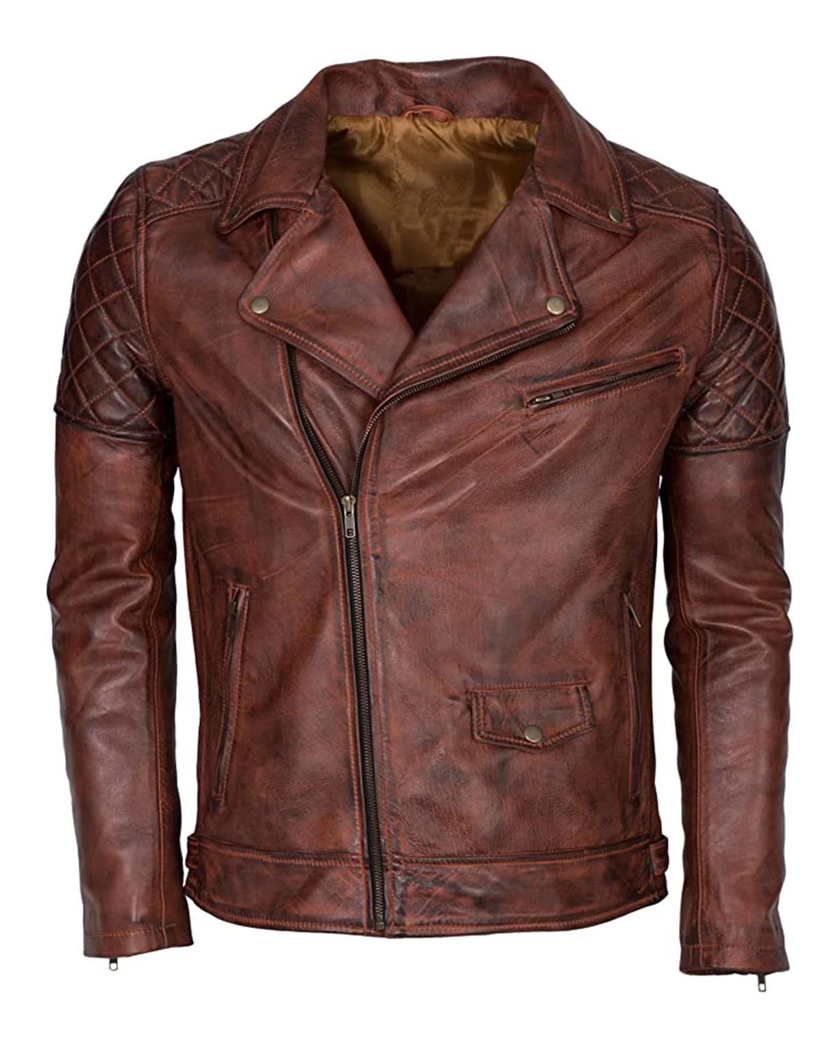 brown leather jacket men