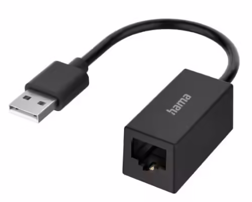 Hama USB-A to Ethernet Adapter – Seamless Wired Internet Anywhere, Anytime Hama USB-A to 10/100 Ethernet Adapter